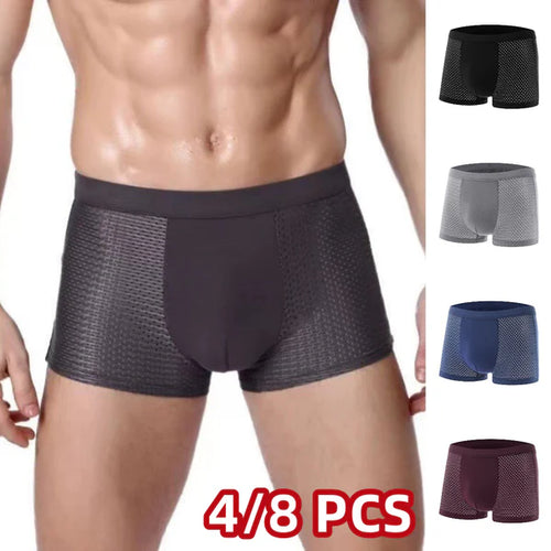 🔥【4-częściowe】🧊🩲 Męskie bokserki z siateczki Ice Silk
