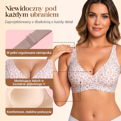 1+3 (łącznie 4 sztuki) Bezdrutowe, wygodne staniki typu braletka Push-Up dla kobiet, bezszwowe, do głębokiego dekoltu, na co dzień