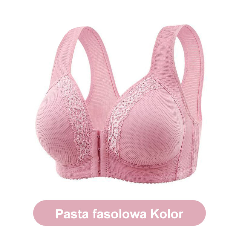 【1 +3 gratis】Wygodny, oddychający biustonosz plus size z przednim zapięciem – łatwy do założenia, stworzony dla dojrzałych kobiet
