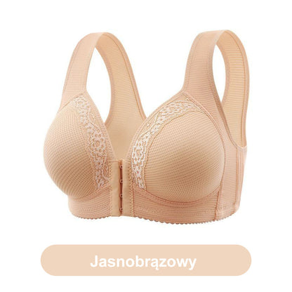 【1 +3 gratis】Wygodny, oddychający biustonosz plus size z przednim zapięciem – łatwy do założenia, stworzony dla dojrzałych kobiet